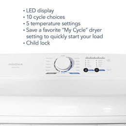 Package - Insignia™ - 3.7 Cu. Ft. High Efficiency 12-Cycle Top-Loading Washer and 6.7 Cu. Ft. Gas Dryer with Sensor Dry - White