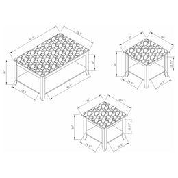 Flores Faux Marble Top Coffee Table Set Cappuccino