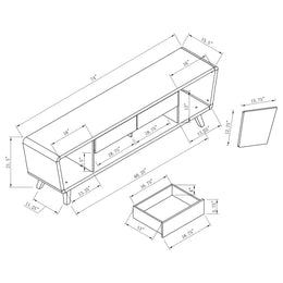 Alvin 2-door Engineered Wood 74-inch TV Stand Dark Walnut