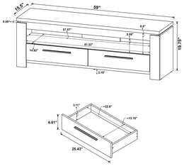 Elkton 2-drawer Engineered Wood 59-inch TV Stand Mango