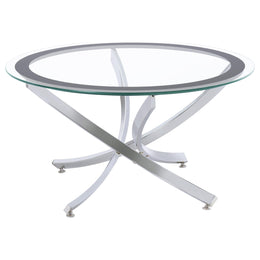 Brooke Round Coffee and End Table Set Chrome