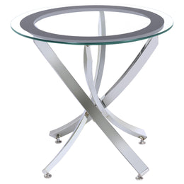 Brooke Round Coffee and End Table Set Chrome