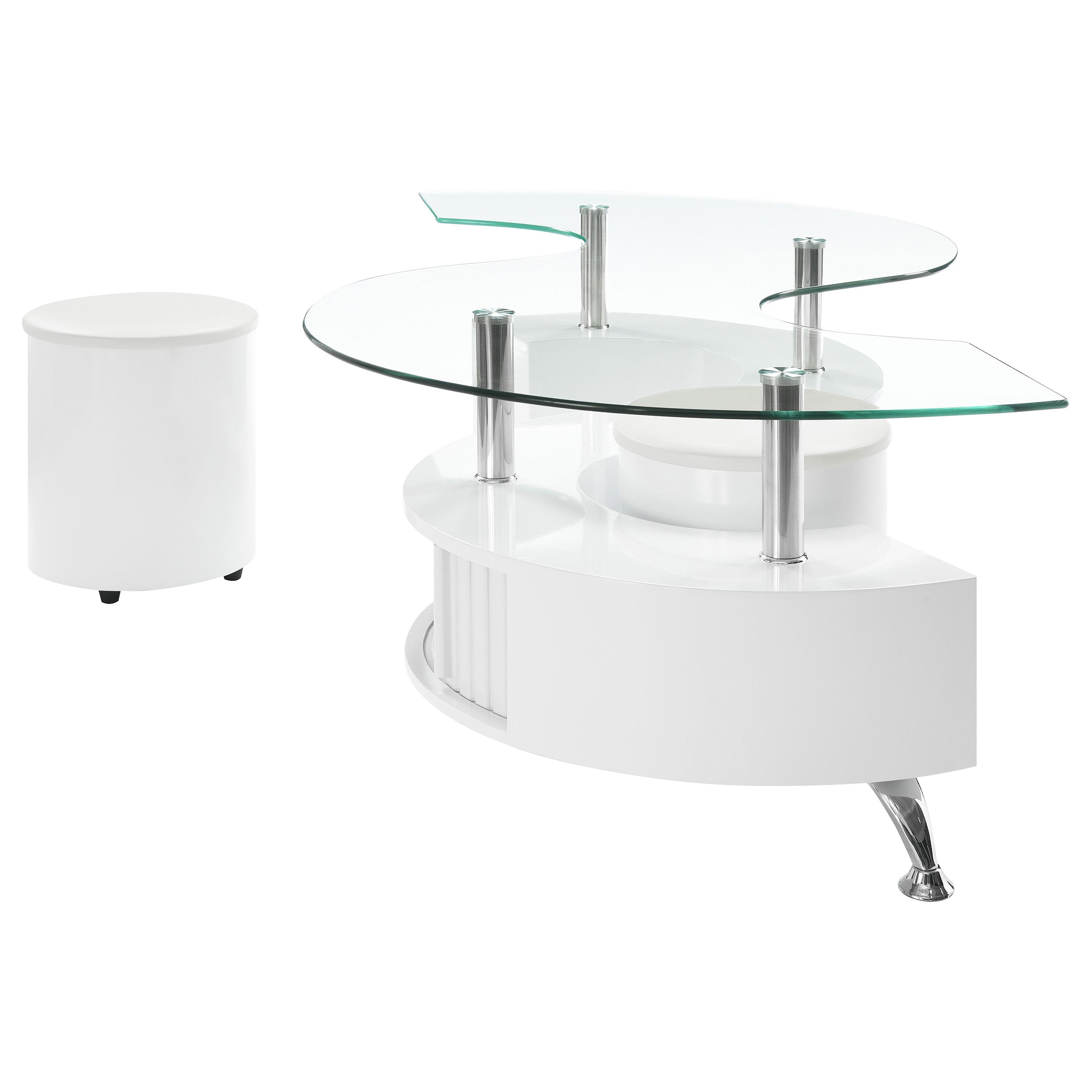 Buckley Coffee Table and Stools Set Cappuccino