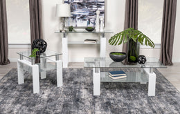 Dyer 1-shelf Square Glass Top Side End Table Black