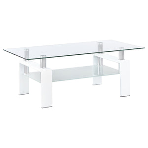 Dyer 1-shelf Rectangular Glass Top Coffee Table Black