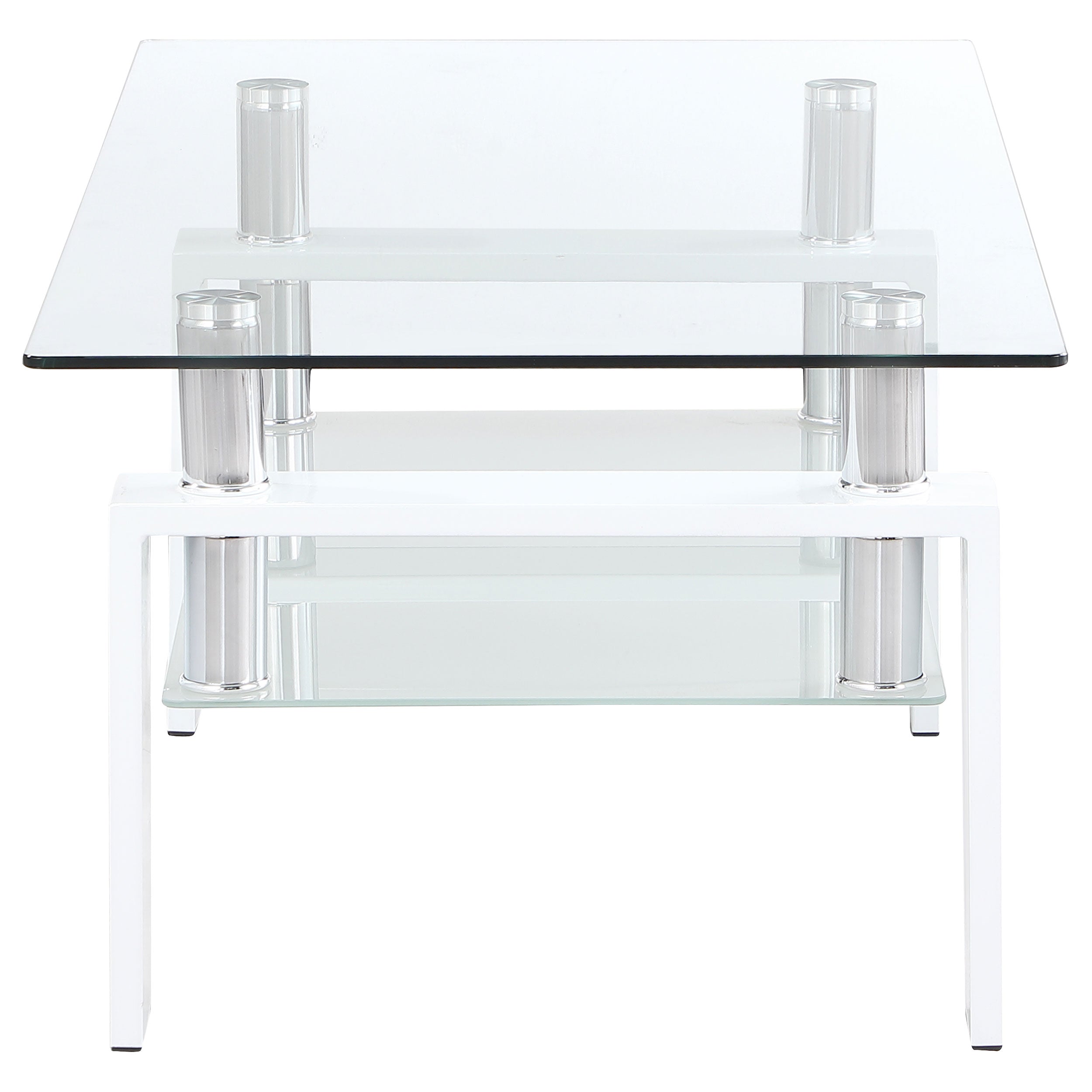 Dyer 1-shelf Rectangular Glass Top Coffee Table Black