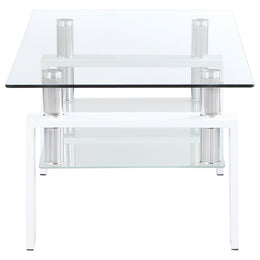 Dyer 1-shelf Rectangular Glass Top Coffee Table Black