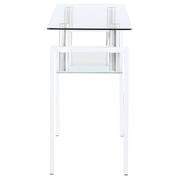 Dyer Rectangular Glass Top Entryway Sofa Console Table Black