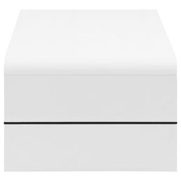 Airell Rectangular Coffee Table with Shelf White High Gloss