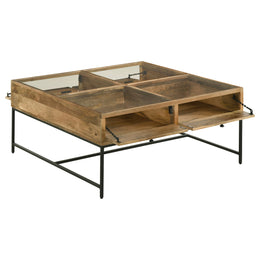Stephie Square Coffee and End Table Set Honey Brown