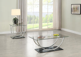 Danville Glass Top Coffee and End Table Set Chrome
