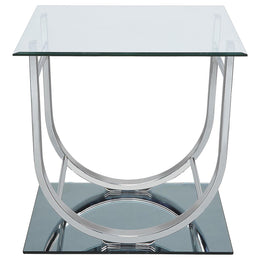 Danville Glass Top Coffee and End Table Set Chrome