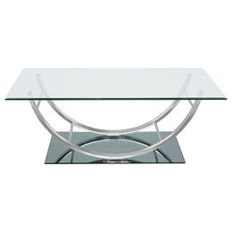 Danville Glass Top Coffee and End Table Set Chrome