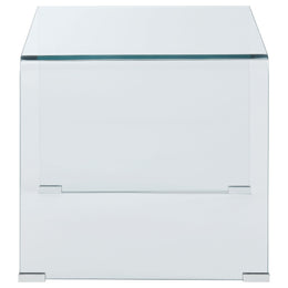 Ripley Squared Tempered Bent Glass Side End Table Clear