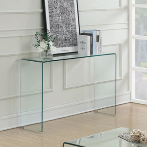 Ripley Tempered Bent Glass Entryway Console Table Clear