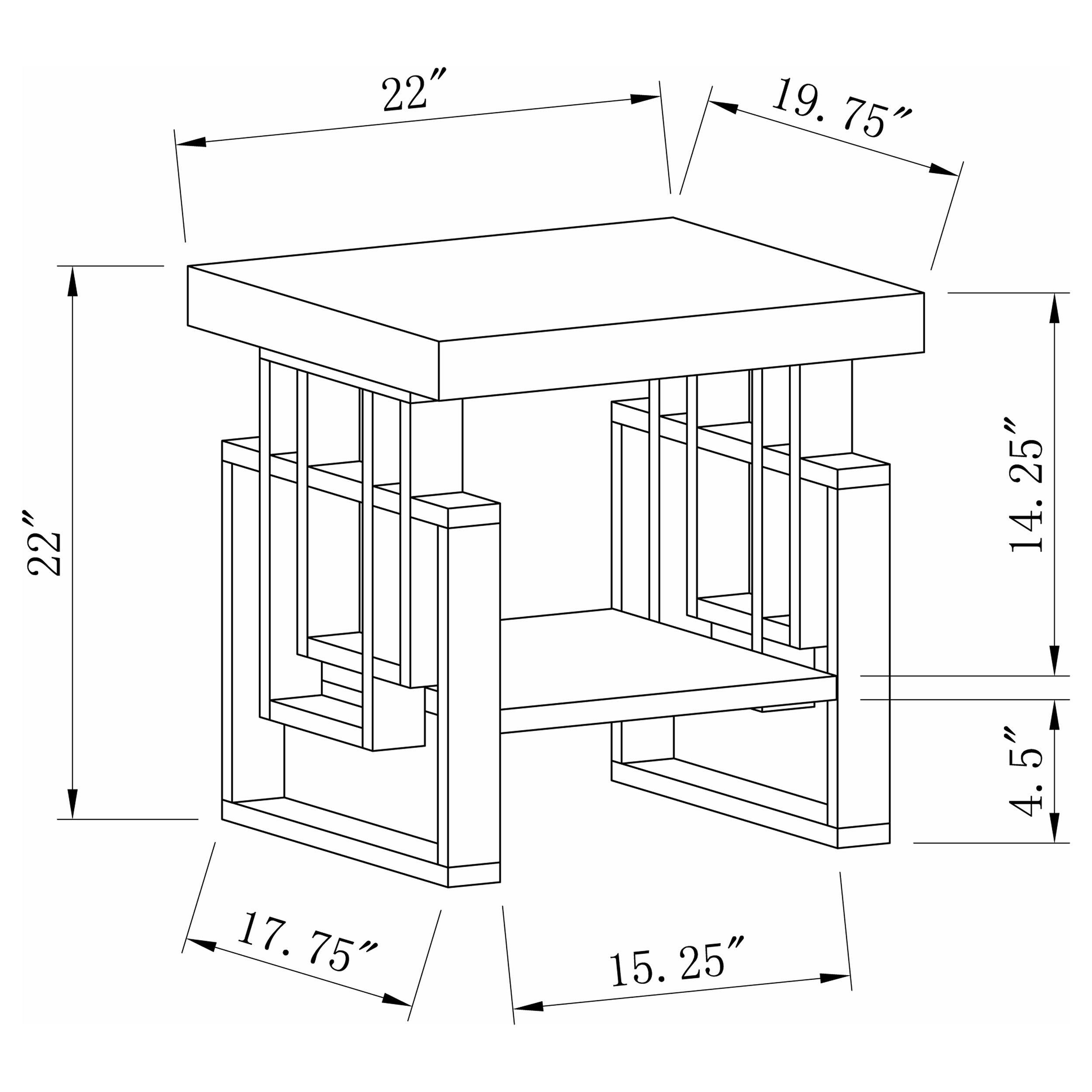 Schmitt Rectangular Side End Table White High Gloss
