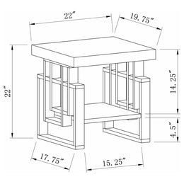 Schmitt Rectangular Side End Table White High Gloss