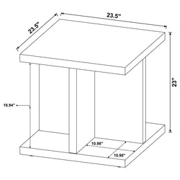 Cortona Square Engineered Wood End Side Table Mango