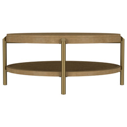 Arini Round Coffee Table With Storage Shelf