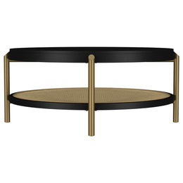 Arini Round Coffee Table With Storage Shelf