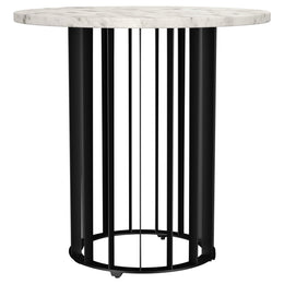 Haven Round Marble Coffee and End Table Set Black
