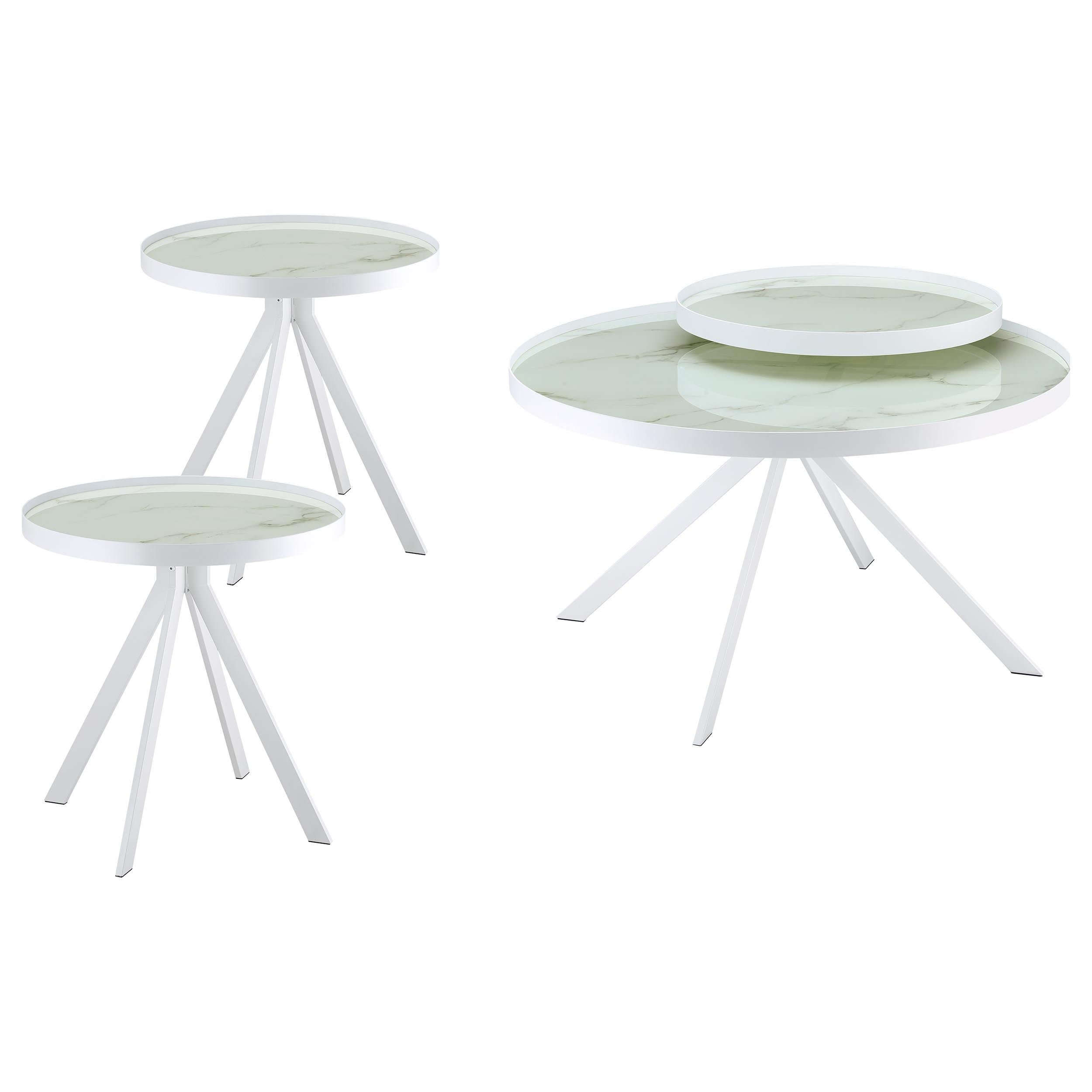 Briggs Round Coffee and End Table Set Black