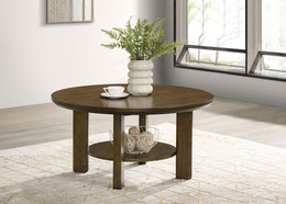 Ottowa 36-inch Round Wood Cocktail Coffee Table Brown