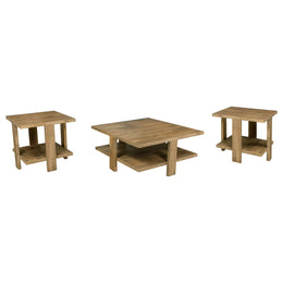 Dawn Round Coffee and End Table Set Mango Brown