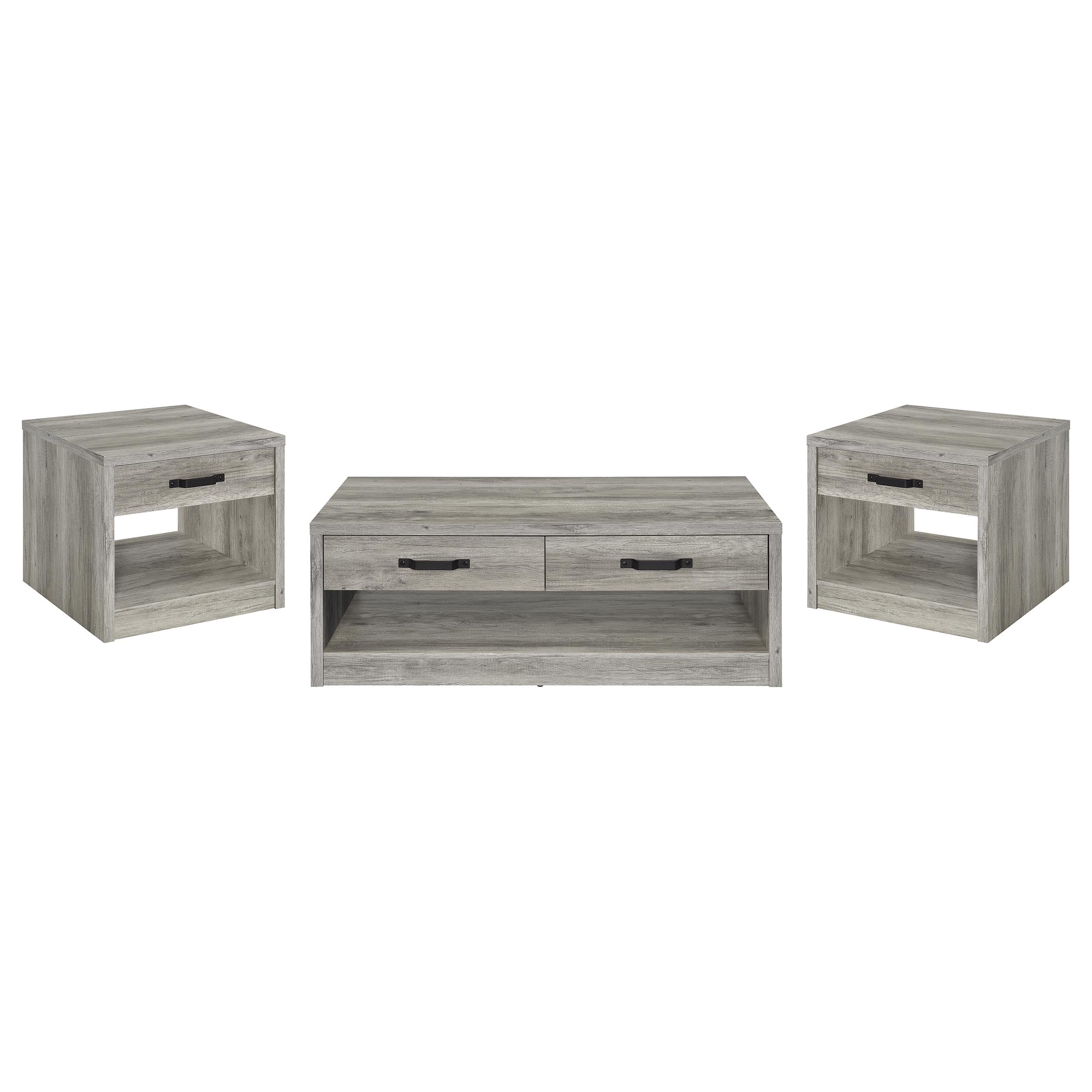 Felix Coffee and End Table Set Grey Driftwood