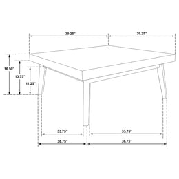 Westerly Square Wood Coffee Table Walnut Brown