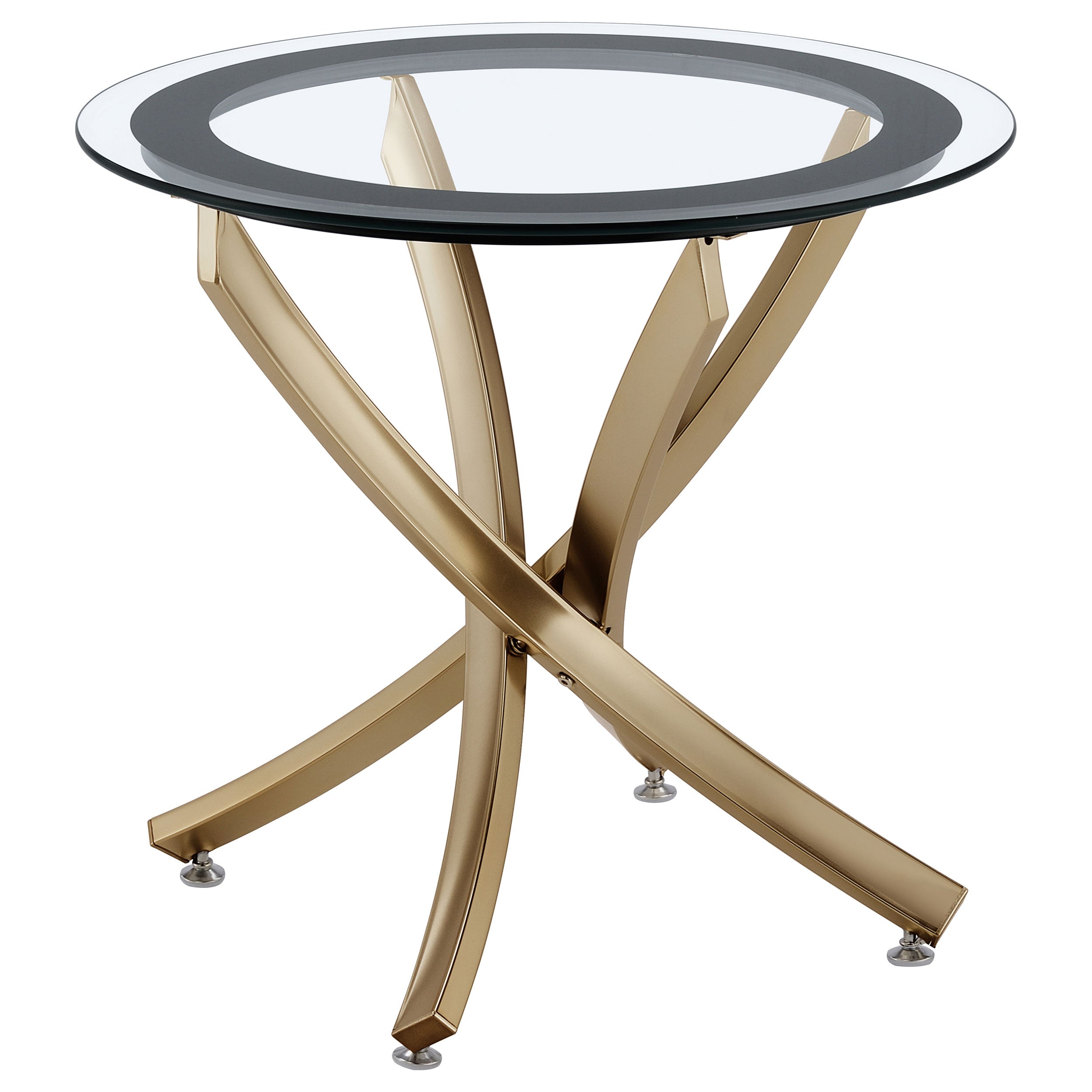 Brooke Round Coffee and End Table Set Chrome