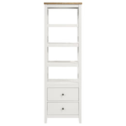 Hollis 2-door Wood 67-inch TV Stand with Drawer Brown and White