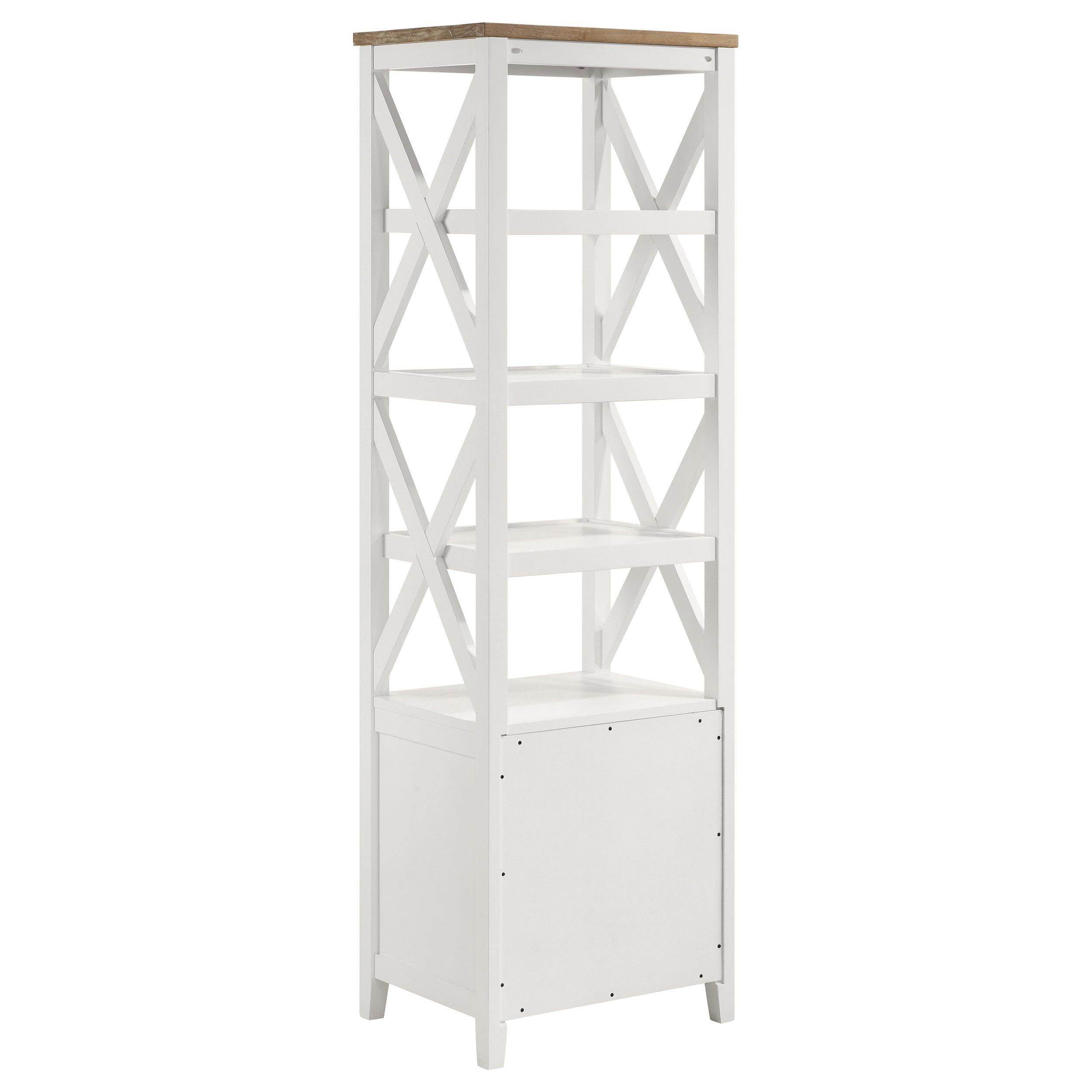 Hollis 2-door Wood 67-inch TV Stand with Drawer Brown and White