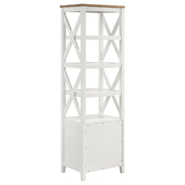 Hollis 2-door Wood 67-inch TV Stand with Drawer Brown and White