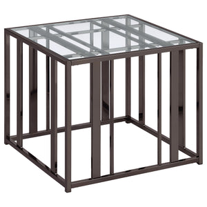 Adri Rectangular Glass Top Side End Table