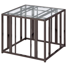 Adri Rectangular Glass Top Side End Table