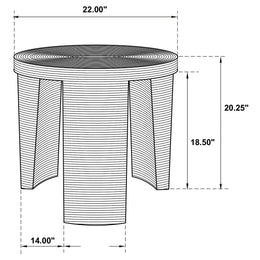 Artina Woven Rattan Round Side End Table Natural Brown