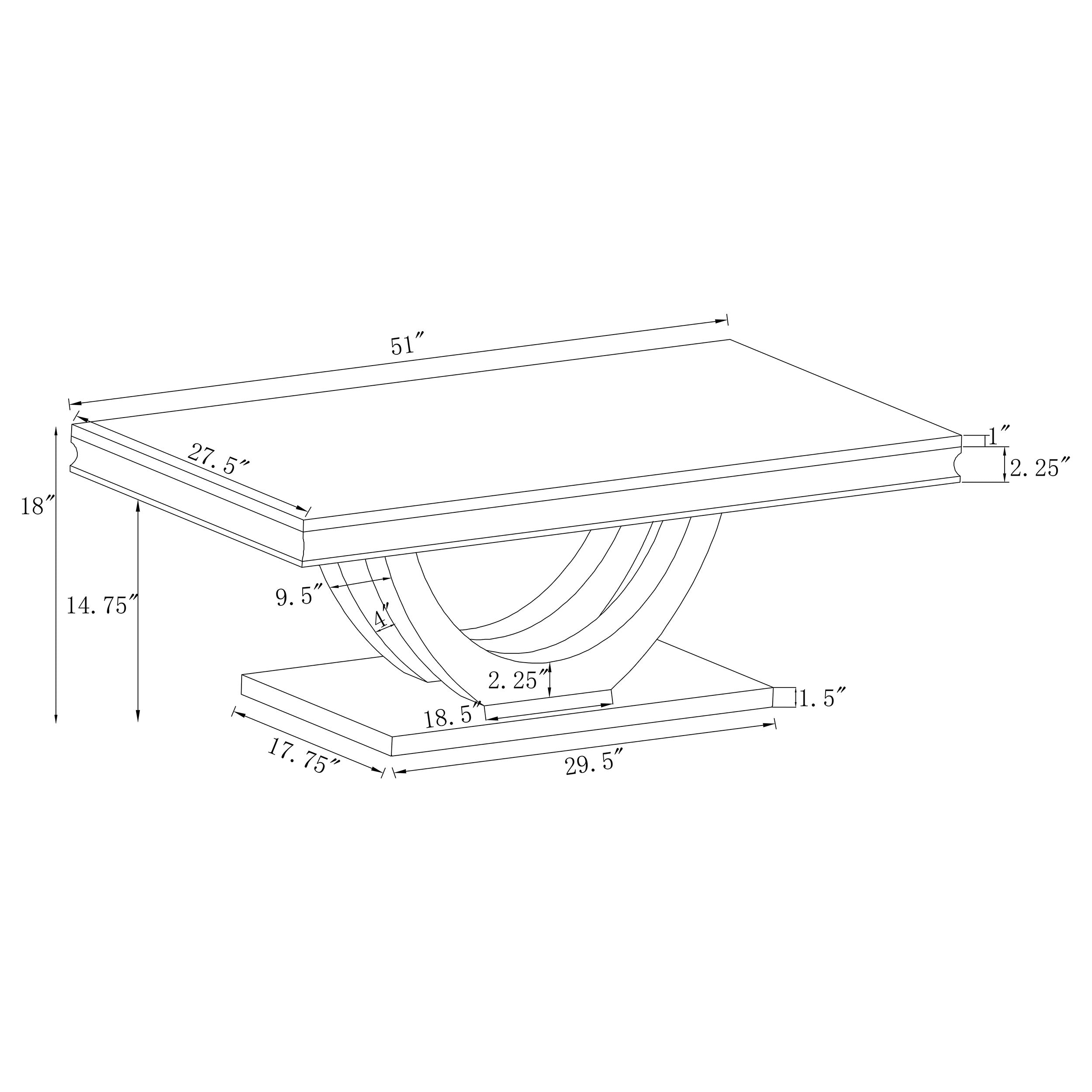 Kerwin Rectangular Stone Top Coffee Table White and Chrome