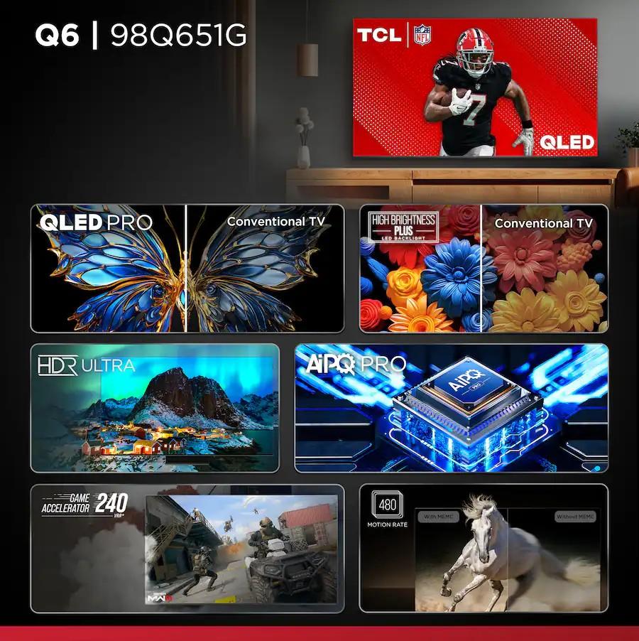 TCL - 98" Class Q6-Series 4K UHD QLED Smart Google TV (2024)
