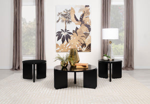 Cordova Solid Wood Coffee and End Table Set Black