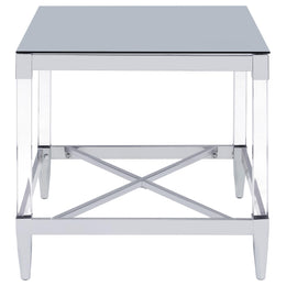 Lindley Square Coffee and End Table Set Chrome
