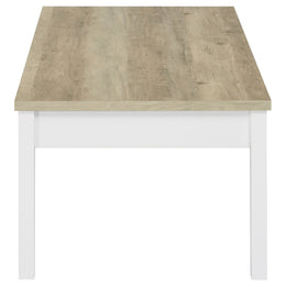 Stacie Coffee Table Set Distressed Pine and White