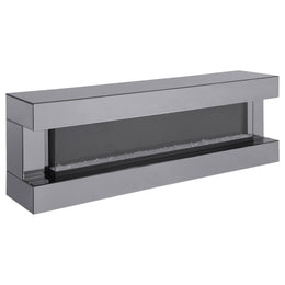 Vallerie 71-inch TV Stand with Visual Flame Box Black