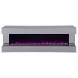 Vallerie 71-inch TV Stand with Visual Flame Box Black