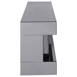 Vallerie 71-inch TV Stand with Visual Flame Box Black