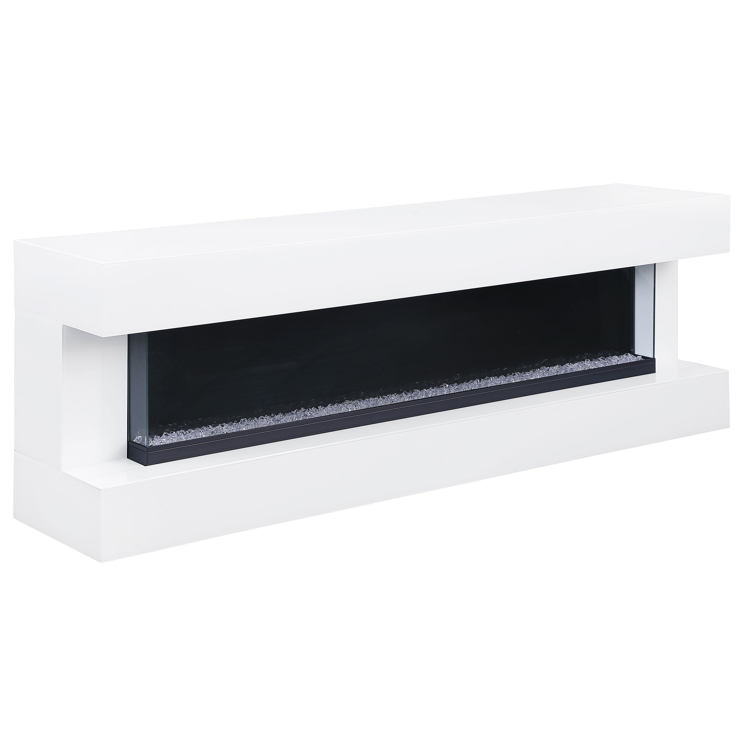 Vallerie 71-inch TV Stand with Visual Flame Box Black