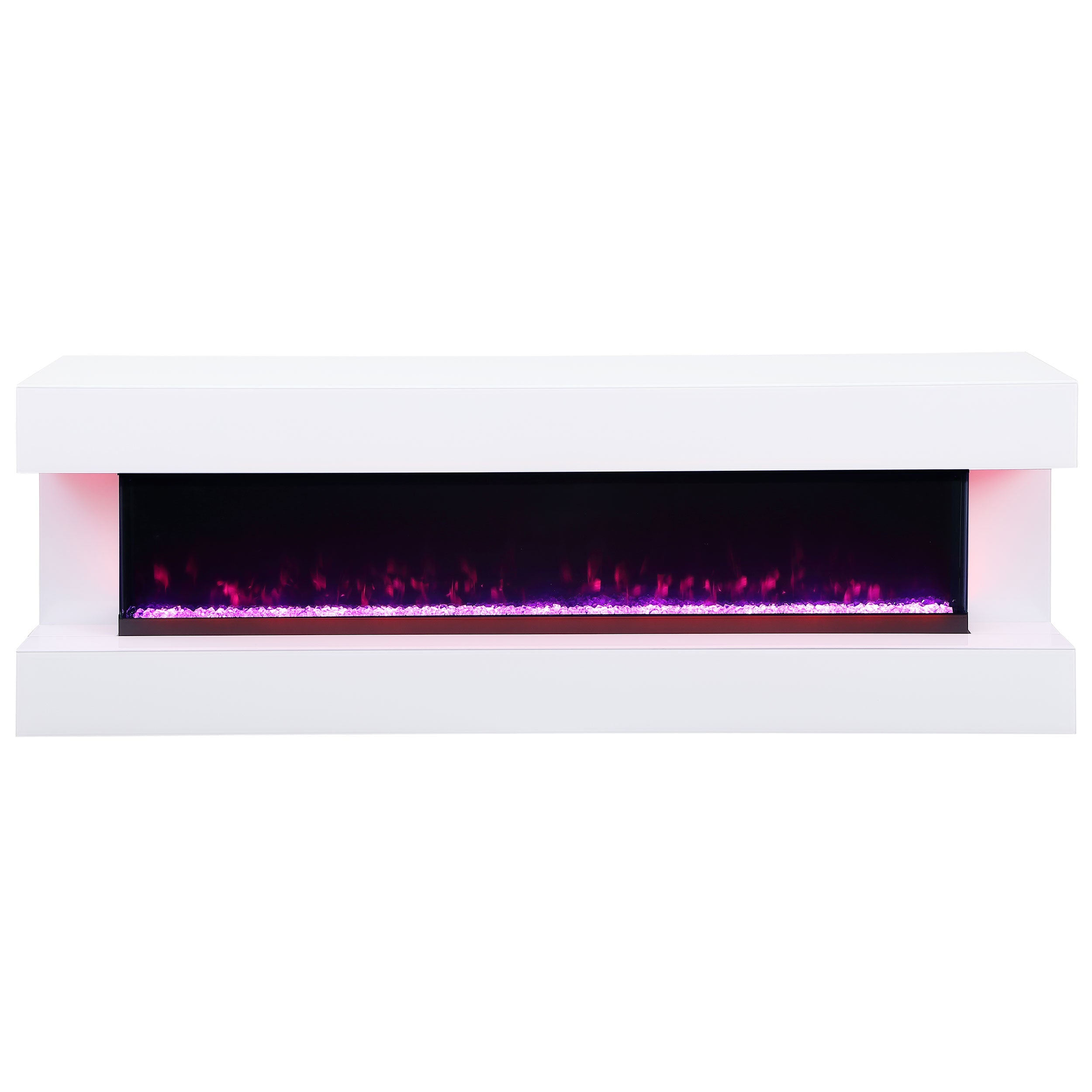 Vallerie 71-inch TV Stand with Visual Flame Box Black