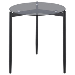 Rosalie Round Smoked Glass Top End Table Grey
