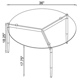 Rosalie Round Smoked Glass Top Coffee Table Grey
