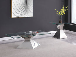Jenny Rectangular Coffee and End Table Set Chrome